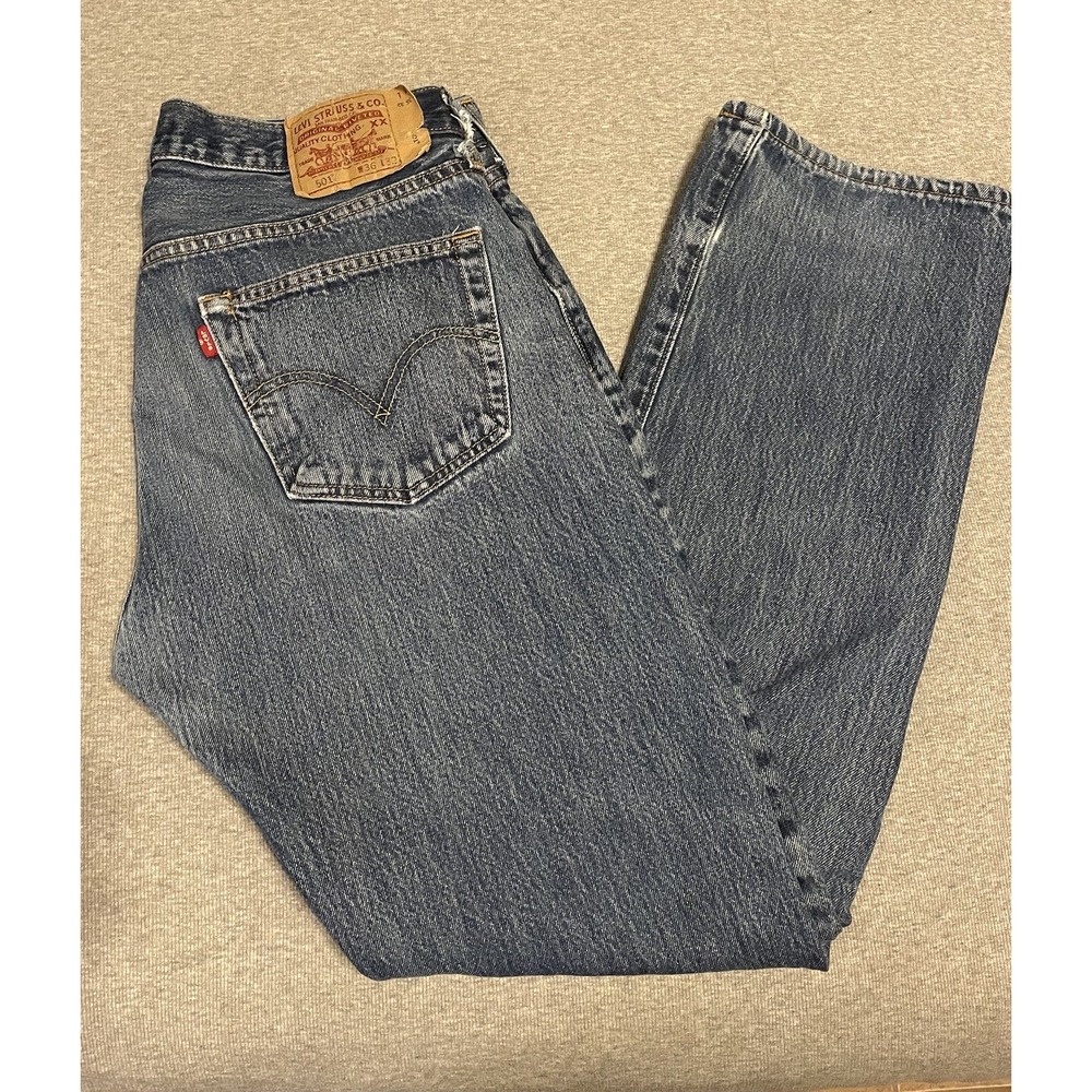 VTG Levis Jeans Mens 36x32 Blue 501 XX Straight Button Fly American Demin